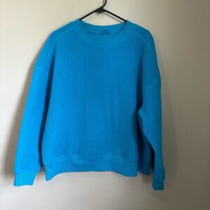 EVERLANE ReNew Fleece Oversized Crew Bright Blue XL